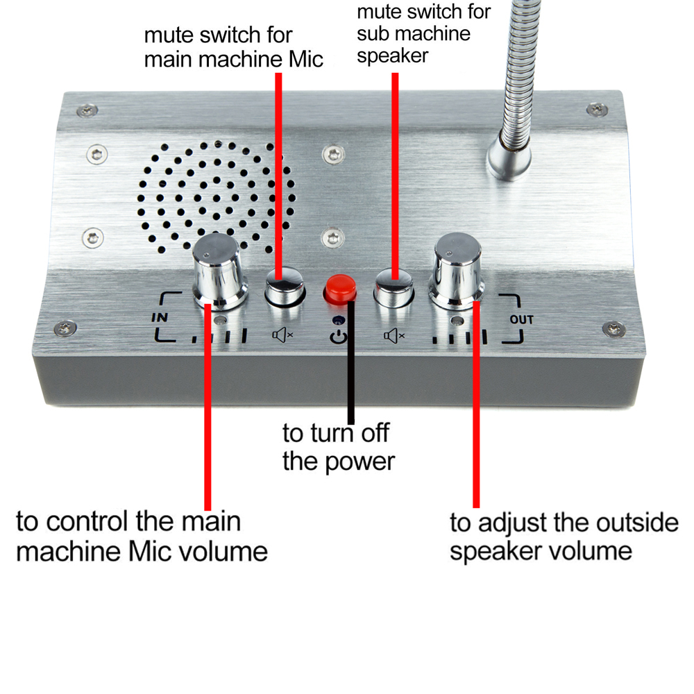 Counter Window Intercom System Bank Teller Speaker