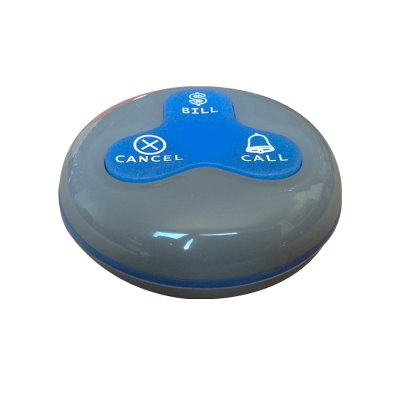 Restaurant table call button for wireless call wai