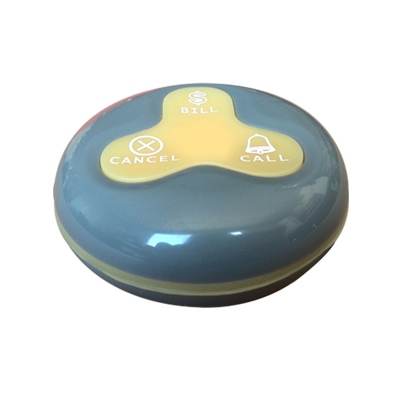 Restaurant table call button for wireless call wai
