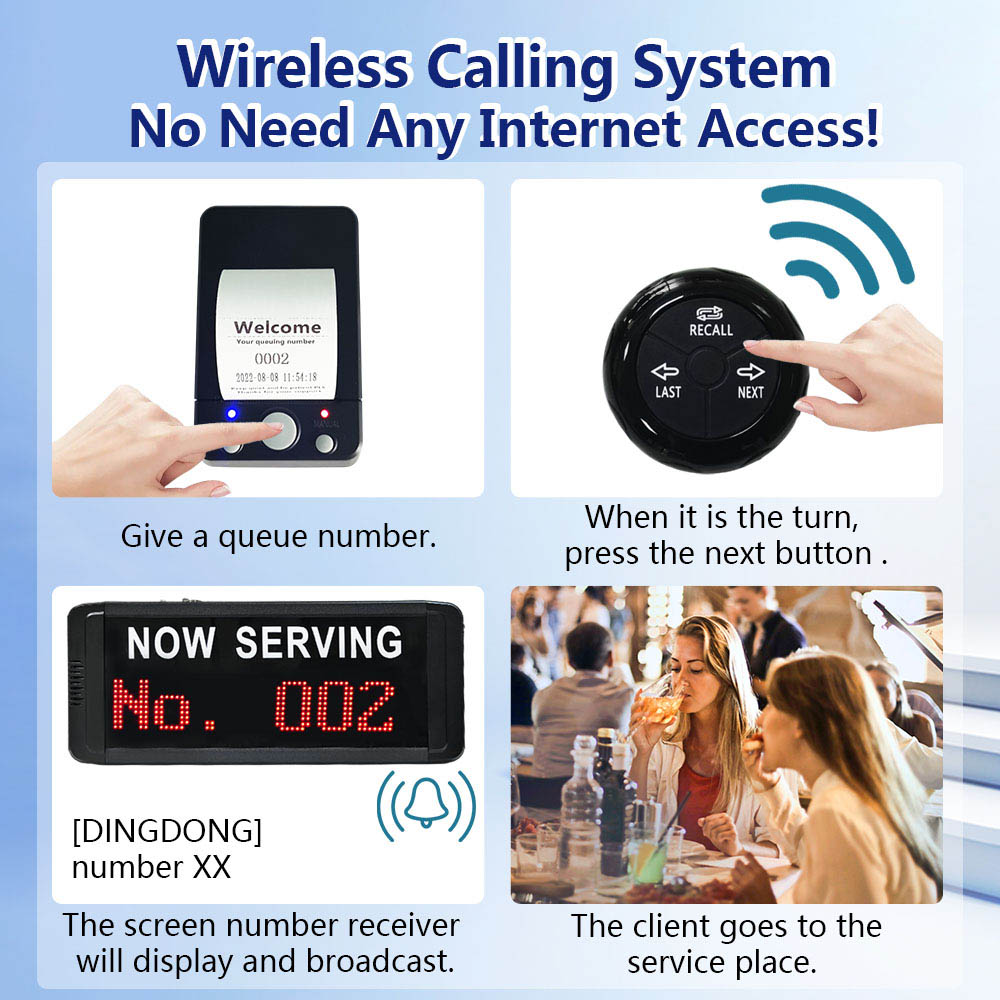 K-Q100 K-O3 K-TP Wireless Queue Call System
