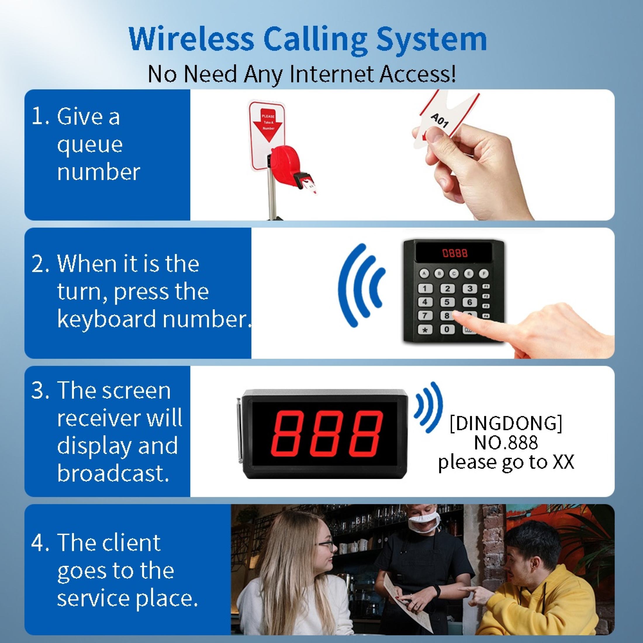 K-302 K-999B Queue Manage System Led Display