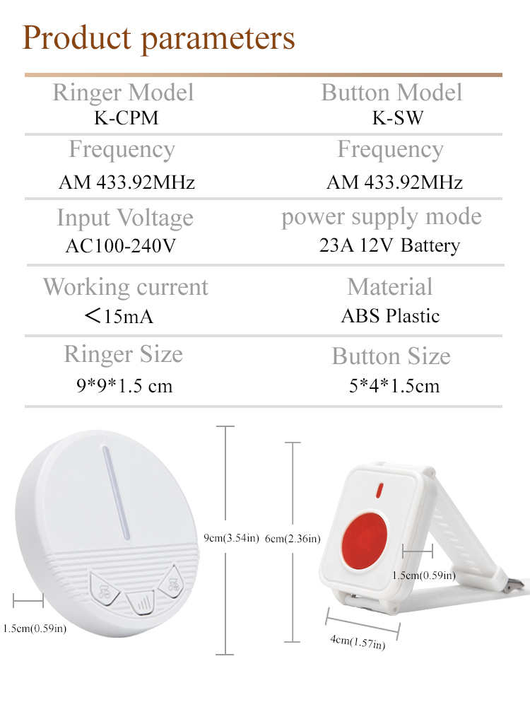 K-CPM+K-SW-1+1 emergency button for elderly