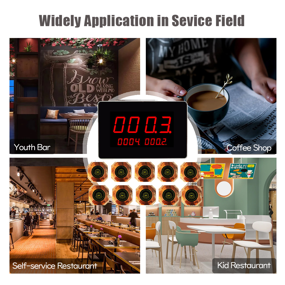 K-2000C K-AB 1+10 restaurant call system